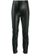 Pinko Leather Effect Trousers - Black