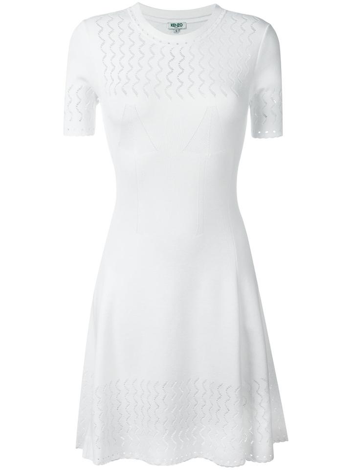 Kenzo Lace Hole Dress, Women's, Size: Small, White, Polyester/viscose