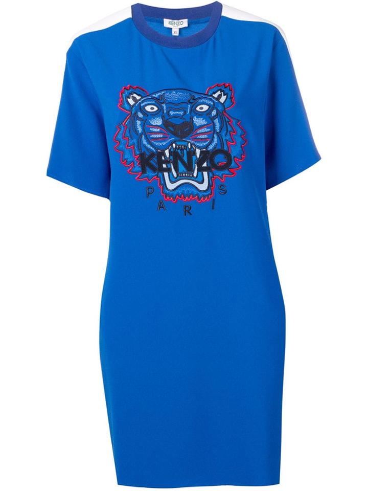 Kenzo Tiger Print T-shirt Dress - Blue