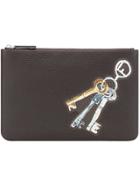 Fendi Logo Printed Clutch - Brown