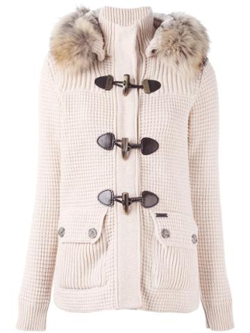 Bark Fur Hood Jacket, Women's, Size: Small, Nude/neutrals, Polyamide/wool