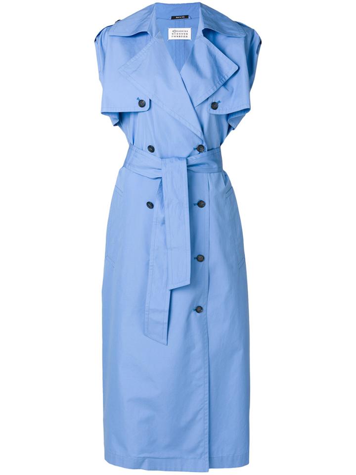 Maison Margiela Sleeveless Trench Coat - Blue