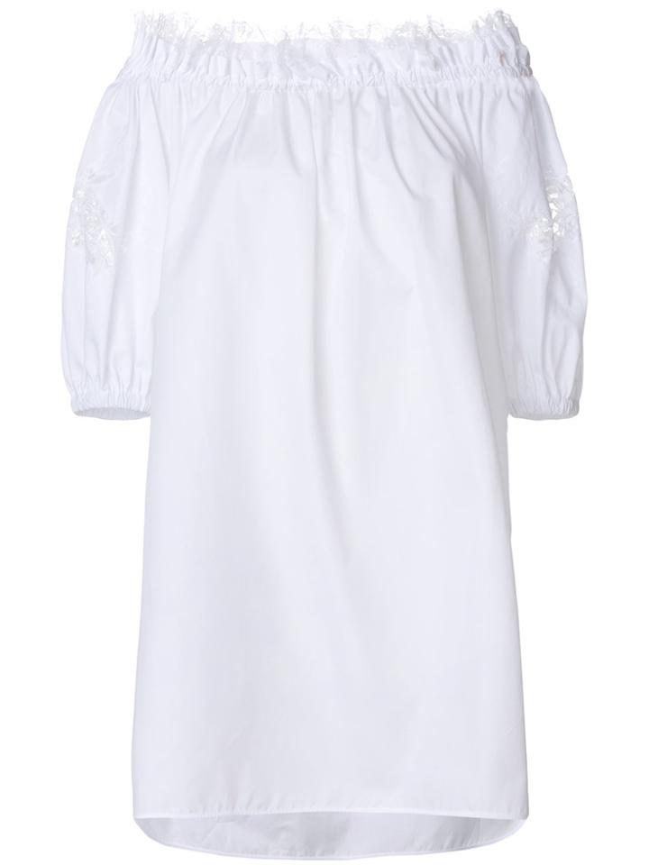 Ermanno Scervino Off The Shoulder Lace Sleeve Dress - White