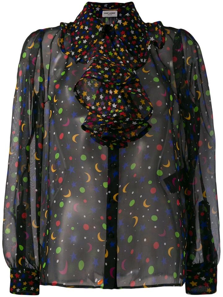 Saint Laurent Constellation Sheer Blouse - Black