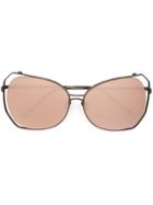 Linda Farrow '399' Sunglasses - Metallic