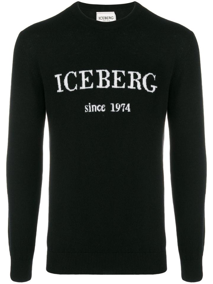 Iceberg Cashmere Logo Sweater - Black