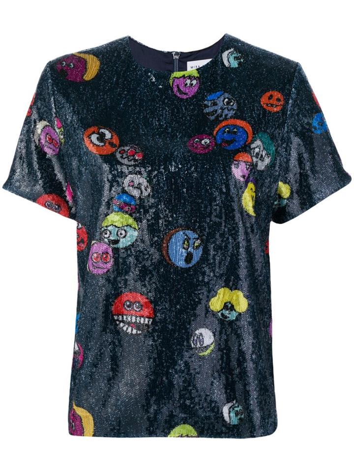 Mira Mikati Sequin Monster Top - Blue