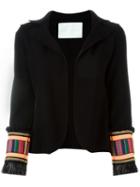 Giada Benincasa Embroidered Sleeve Jacket, Women's, Size: L, Black, Viscose/spandex/elastane