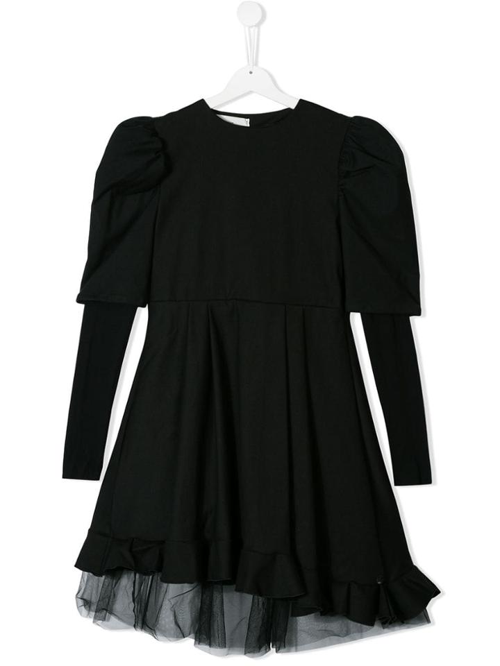 Nostra Santissima Kids Teen Layered-hem Dress - Black