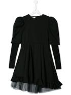 Nostra Santissima Kids Teen Layered-hem Dress - Black