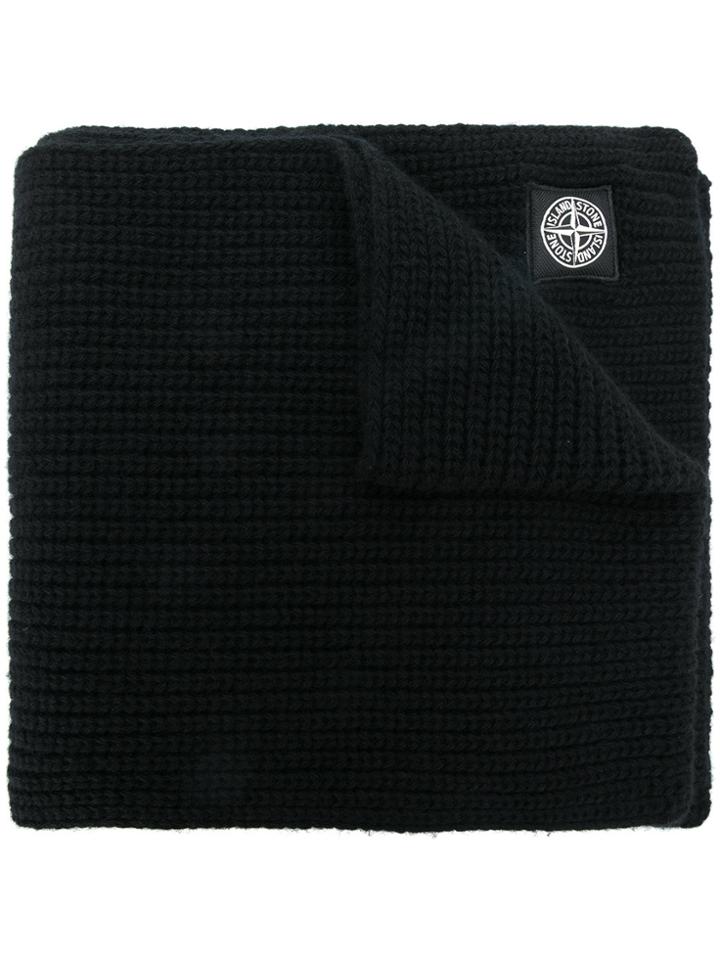Stone Island Ribbed Scarf - Black