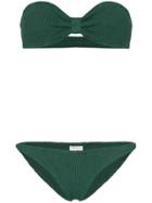 Hunza G Jean Crinkle Bandeau Bikini - Green