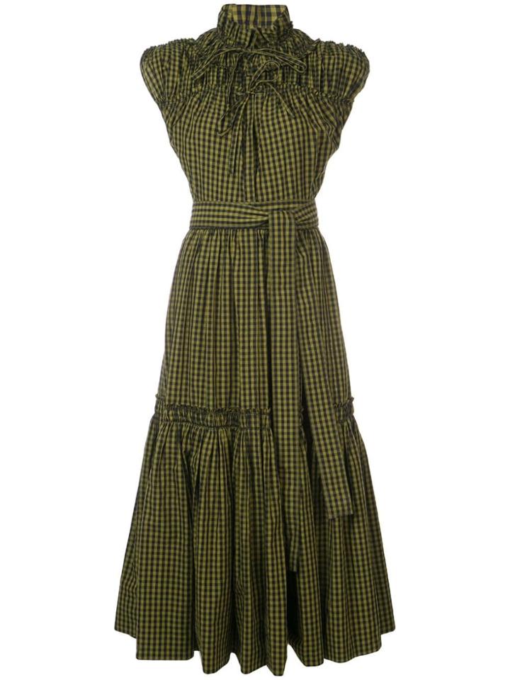 Proenza Schouler Gingham Tiered Dress - Black