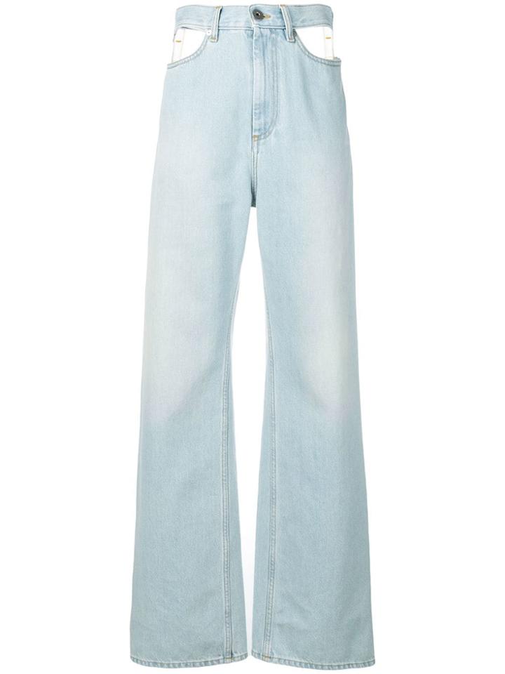 Maison Margiela Cut-out Wide Leg Jeans - Blue