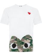 Comme Des Garçons Play Camouflage Edge Heart T-shirt - White