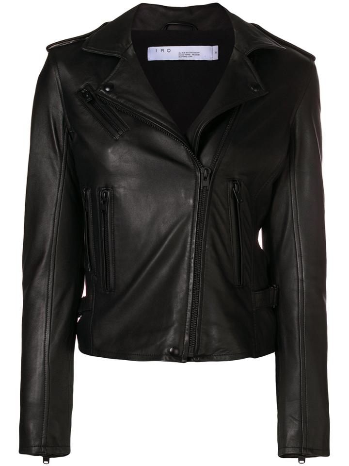 Iro Off-centre Zipped Jacket - Black