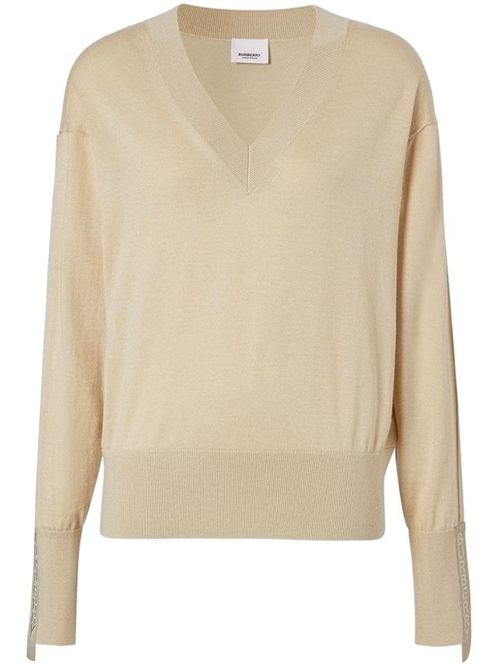 Burberry Logo Detail Jumper - Neutrals