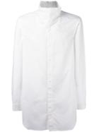 Rick Owens Funnel Neck Shirt, Men's, Size: 48, White, Cotton