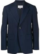 Maison Margiela Striped Long Sleeves Blazer - Blue