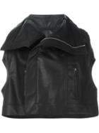 Rick Owens Cropped Biker Jacket, Women's, Size: 40, Black, Calf Leather/cotton