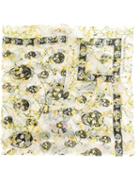 Alexander Mcqueen Floral Skull Scarf, Nude/neutrals, Silk