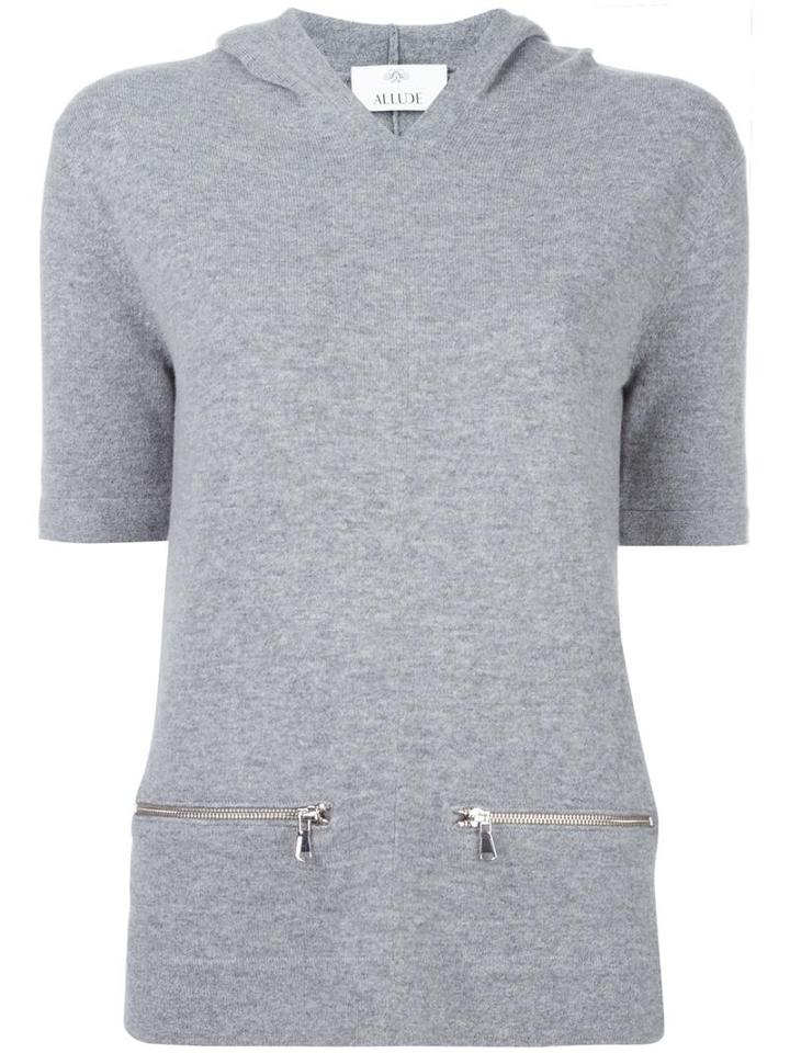 Allude Shortsleeved Jumper, Women's, Size: Xs, Grey, Cashmere/virgin Wool