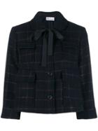 Red Valentino Checked Cropped Jacket - Blue