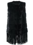 Yves Salomon Fringed Sleeveless Jacket