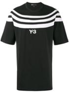 Y-3 Logo T-shirt With Three Stripes, Men's, Size: Large, Black