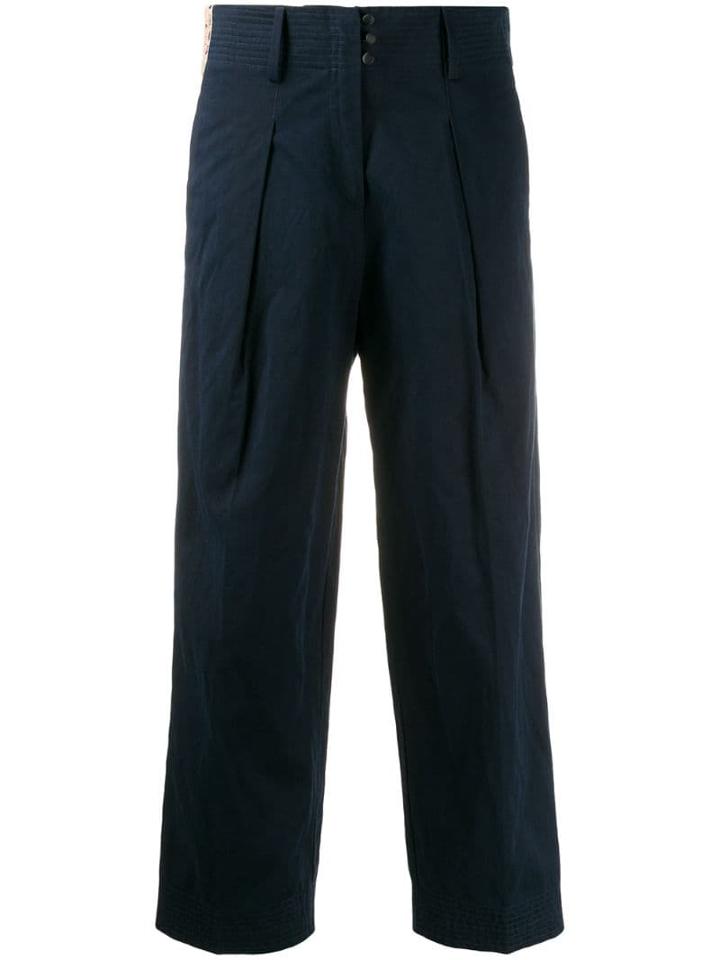Forte Forte High-waisted Cropped Trousers - Blue