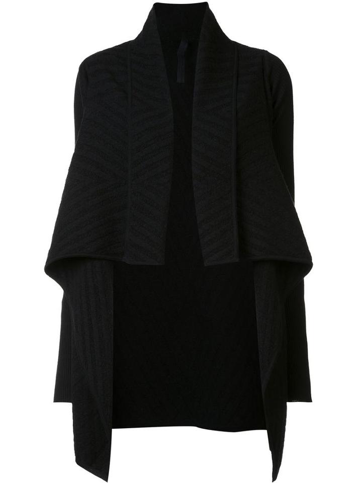 Gareth Pugh Jacquard Draped Cardi-coat, Women's, Size: Small, Black, Wool