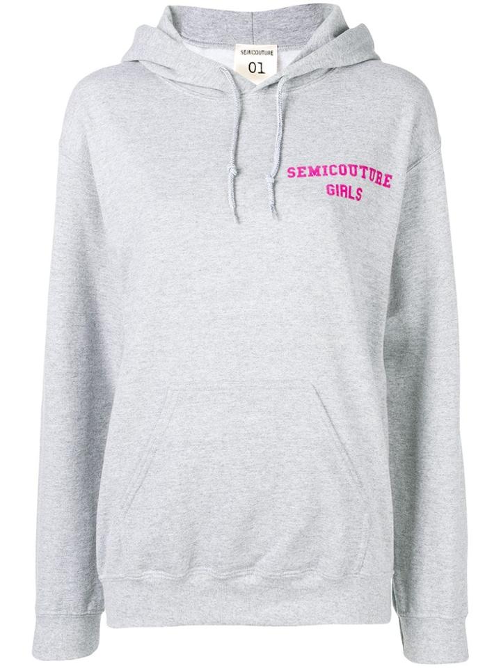 Semicouture Loose Fitted Hoodie - Grey
