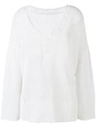 P.a.r.o.s.h. Chunky Knit V-neck Jumper - White