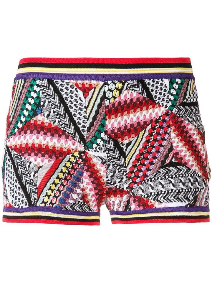 Missoni Geometric Knitted Shorts, Women's, Size: 38, Polyester/wool/viscose/cotton