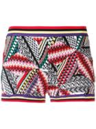 Missoni Geometric Knitted Shorts, Women's, Size: 38, Polyester/wool/viscose/cotton