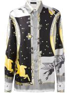 Versace Astrological Print Shirt, Men's, Size: 40, Silk