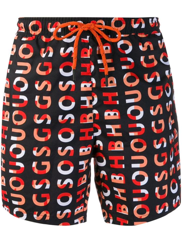 Boss Hugo Boss Logo Drawstring Swim Shorts - Black