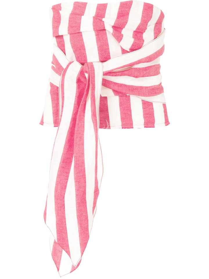Marques'almeida Striped Tie Front Bustier Top - Red