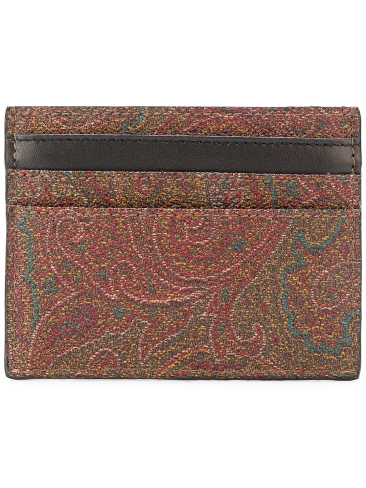 Etro Patterned Cardholder - Brown