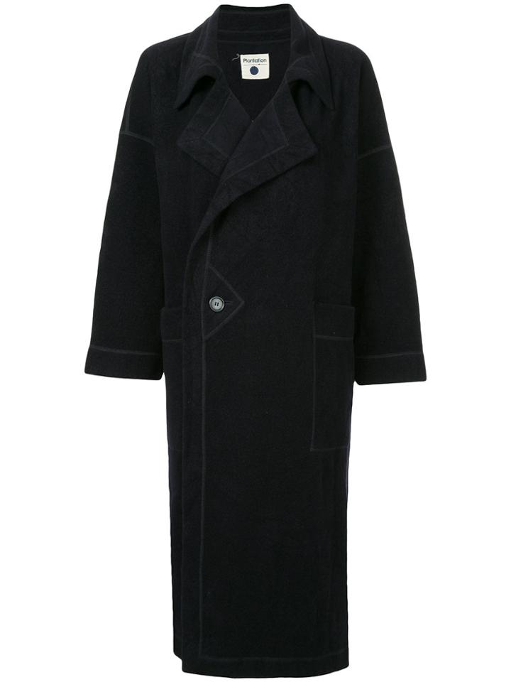 Issey Miyake Vintage Boxy Midi Coat - Blue