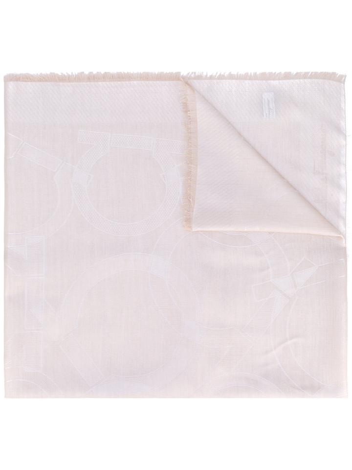 Salvatore Ferragamo - Gancio Monogram Scarf - Women - Silk/virgin Wool - One Size, Nude/neutrals, Silk/virgin Wool