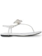 Oscar De La Renta Rhinestone Embellished Sandals - Metallic