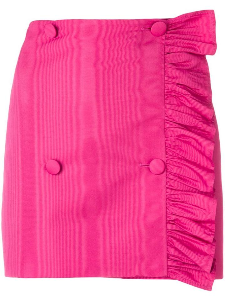 Msgm Asymmetric Ruffle Mini Skirt - Pink