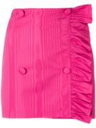 Msgm Asymmetric Ruffle Mini Skirt - Pink