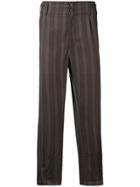 Ann Demeulemeester Striped Tapered Trousers - Grey