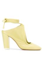 Lemaire Wrap Ankle Mules - Green
