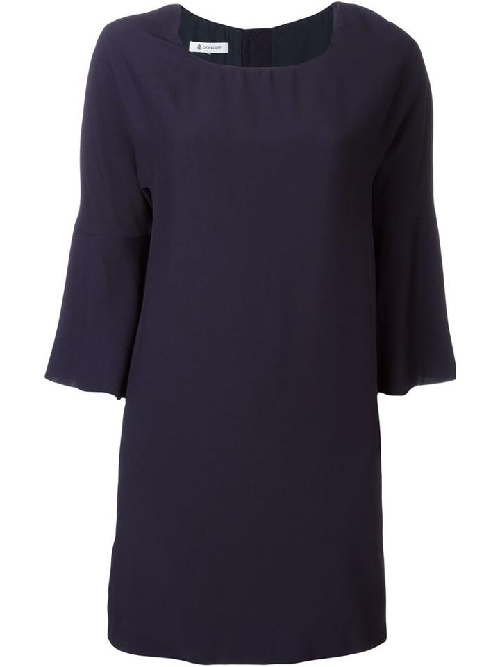 Dondup Three Quarter Sleeves Dress, Women's, Size: 42, Blue, Acetate/viscose/cupro/spandex/elastane