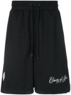 Marcelo Burlon County Of Milan Logo Embroidered Shorts - Black