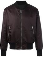 Ami Alexandre Mattiussi Zip Up Bomber Jacket, Men's, Size: Large, Pink/purple, Polyamide/cotton/acetate/spandex/elastane