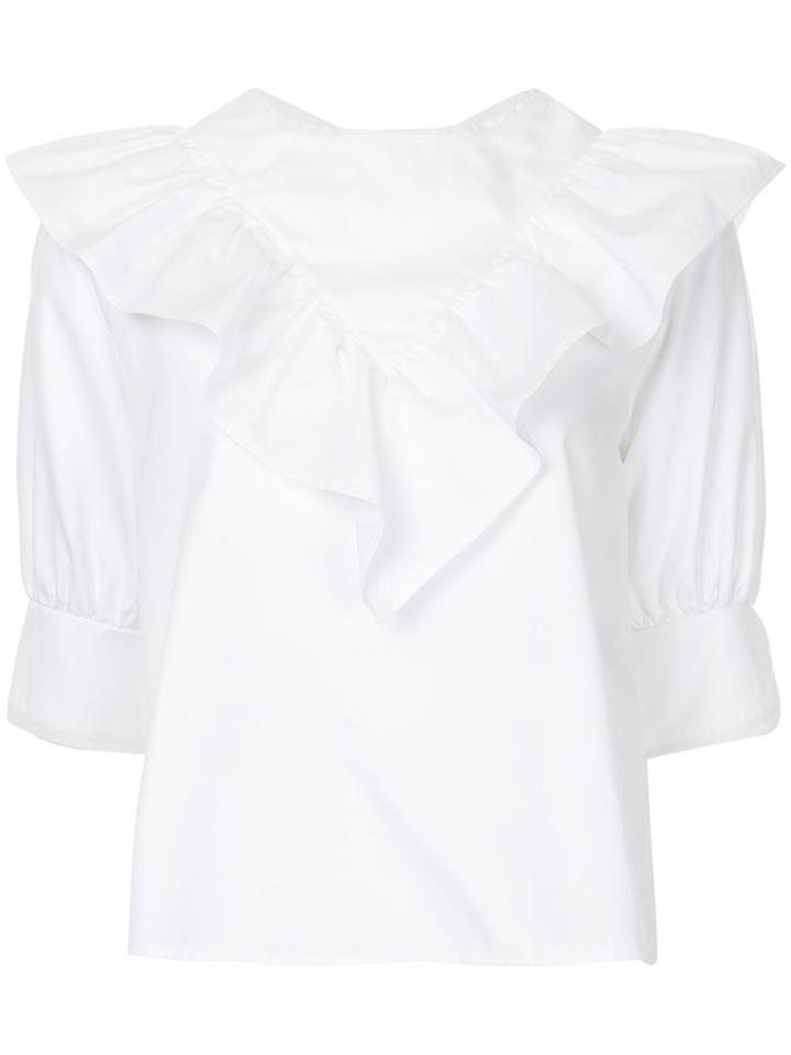 Atlantique Ascoli Frill Detail Blouse - White